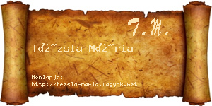 Tézsla Mária névjegykártya